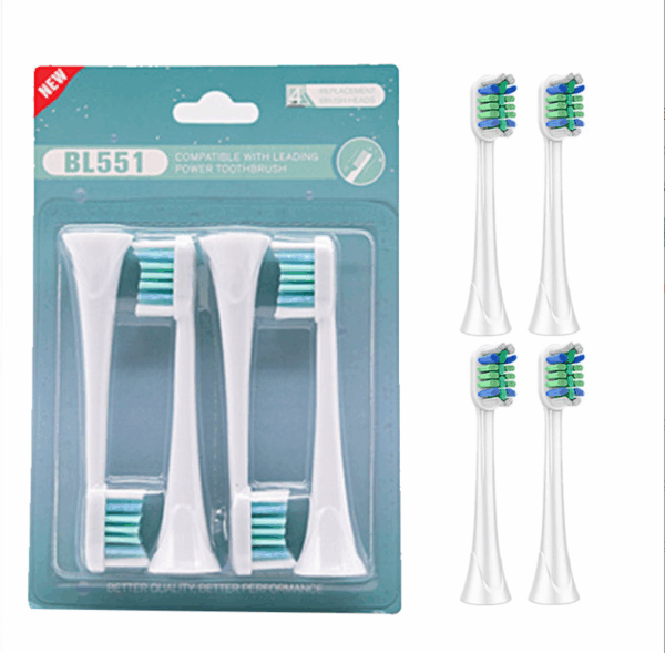 Replacement Tooth Brush Heads Compatible With Philips Sonicare Click-On Handles Electric Sonic Toothbrush Medium Soft End-Rounded Bristles For Plaque Control 10 Pack - Image 3