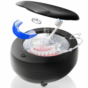 Ultrasonic Retainer Cleaner, Retainer Cleaner for Dentures, Mouth Guards, Braces, Toothbrush Heads, Jewelry with UV-C Cleaner, 45kHz Ultrasonic