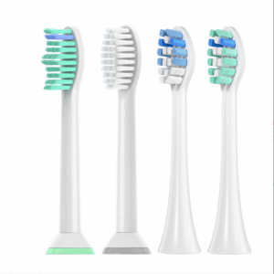 Replacement Tooth Brush Heads Compatible With Philips Sonicare Click-On Handles Electric Sonic Toothbrush Medium Soft End-Rounded Bristles For Plaque Control 10 Pack